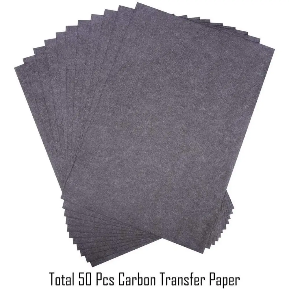 50Pcs/Set Black A4 Copy Carbon Paper Painting Tracing Accessories Reusable Painting Tracing Legible Paper Graphite H0I5