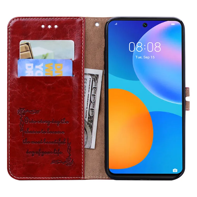 PSmart 2021 Fundas Leather Flip Case on For Huawei P Smart 2021 Case PPA-LX2 Magnetic Phone Case For Huawei P Smart 2021 Coque designer phone pouch