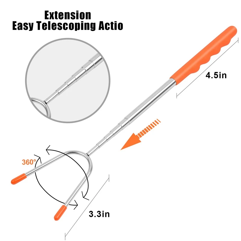 Marshmallow Roasting Sticks,Skewers And Hot Dog Telescoping Rotating Forks-Extra Long 45 Inch Set Of 5- Extending Stainless Ste