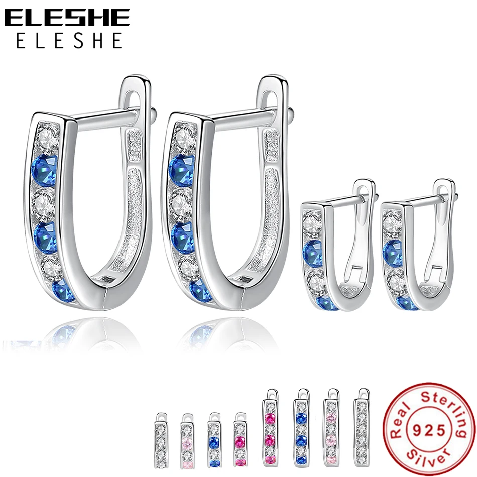 ELESHE 925 стерлингового серебра серьги-гвоздики для женщин детский розовый костюм с