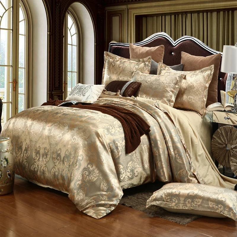 

Luxury Bedding Sets Jacquard Queen/King Size Duvet Cover Set wedding Bedclothes Bed Linen bed sheet