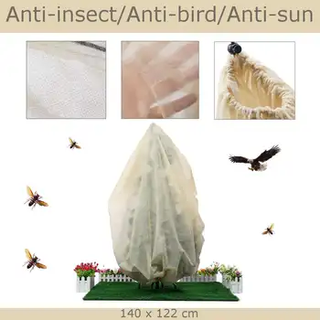 

140*122cm Large Plant Cover Bags Garden Anti birds Insect Net Winter Frost Protection Fruits flower Planting bag breathable