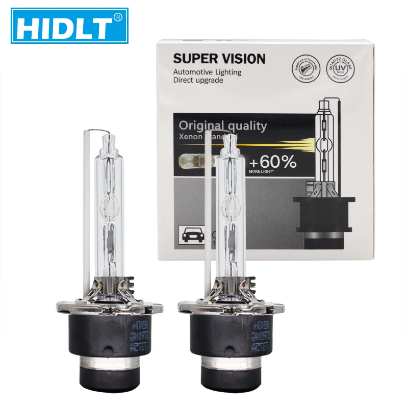 HIDLT 2PCS Super Vision Xenon Bulb D1S D2S D3S D4S 12V 35W 55W Metal Base Bulb Lamp 4300K 5000K 6000K 8000K Car Headlight Bulb