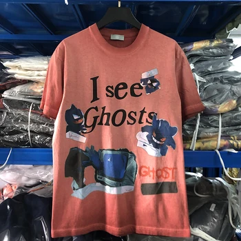 

2020 KIDS SEE GHOST T-shirt Kanye West I see ghost ksg Tee comics Logo Print Vintage T-shirts Men Women Hip Hop Short Sleeve