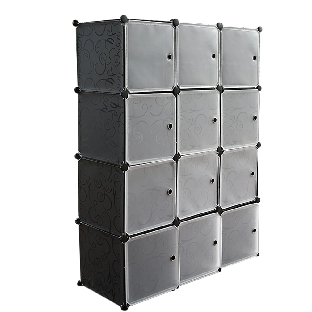 

12 Lattice DIY Assembled Wardrobe Simple Wardrobe Hanging Clothes Storage Cabinet Baby Wardrobe Home Furniture