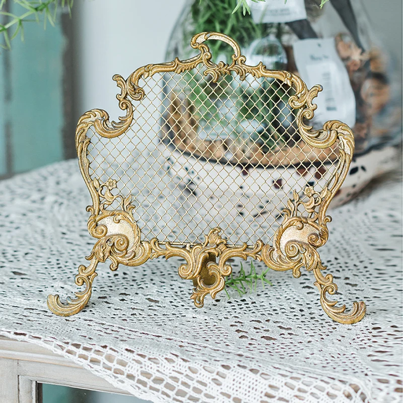 

retro vintage gold metal jewelry stand holder display