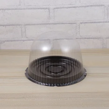 

10Pcs 6 Inch Cake Muffin Boxes Cases Clear Plastic Cupcake Pastries Dome Holders Cups (Coffee Base)