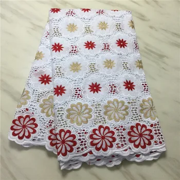 

flowers design 5yards african swiss voile lace fabric newcoming eyelet cotton lace fabric for dress sewing F16JN236