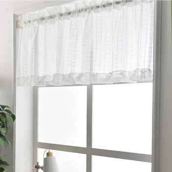 

Tulle Short Curtain For Kitchen Coffee Curtain Home Decorations Christmas White Plaid Small Kitchen Curtains 2020