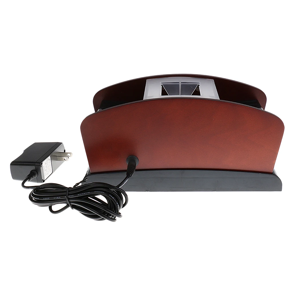 2 Deck Wood Card Shuffler Double Use Automatic Playing Shuffling Machine