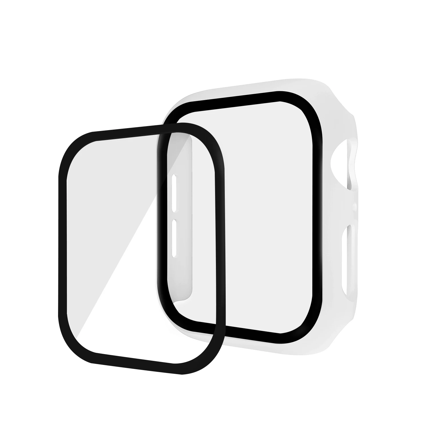White Чехол+ закаленное стекло для Apple Watch, 44 мм, 40 мм, серия 5, 4, защита экрана, защитный чехол для iwatch, серия 3, 2, 1, 42 мм, 38 мм - Цвет ремешка: White