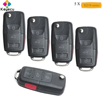 

KEYECU 5PCS/Lot Universal Remote Key - 3+1 Buttons / B-Series - for KD900 Machine, KEYDIY B Series Remote Key - FCC ID: B01-3+1