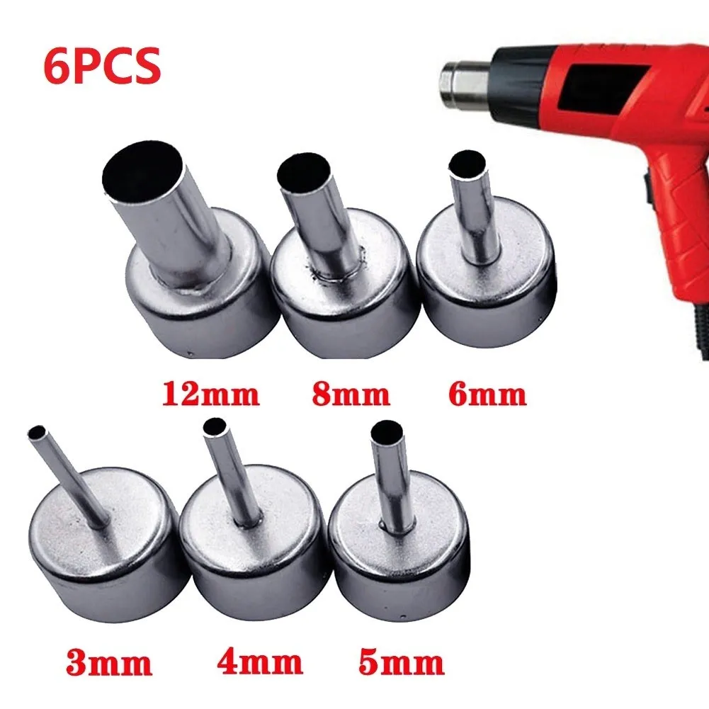 6Pcs/Set Universal Hot Air Station Round Nozzles Soldering Welding Tool For Hot Air Gun 85885A 858D 868 878 Heat Resistant 22mm harbor freight tig torch