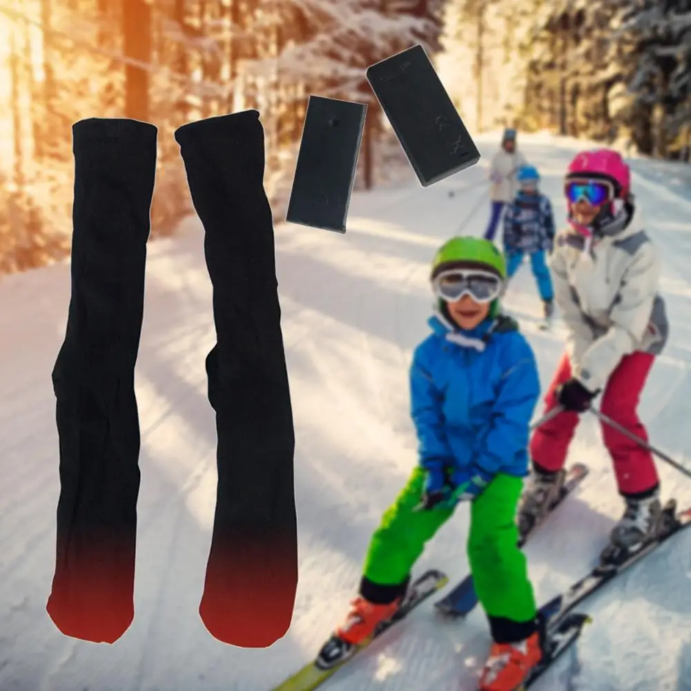 4.5V DC Cotton Heated Sockings Dual-Layer Battery Winter Foot Warmers Electric Warm Thermal Socks For Outdoor Activities Skiing