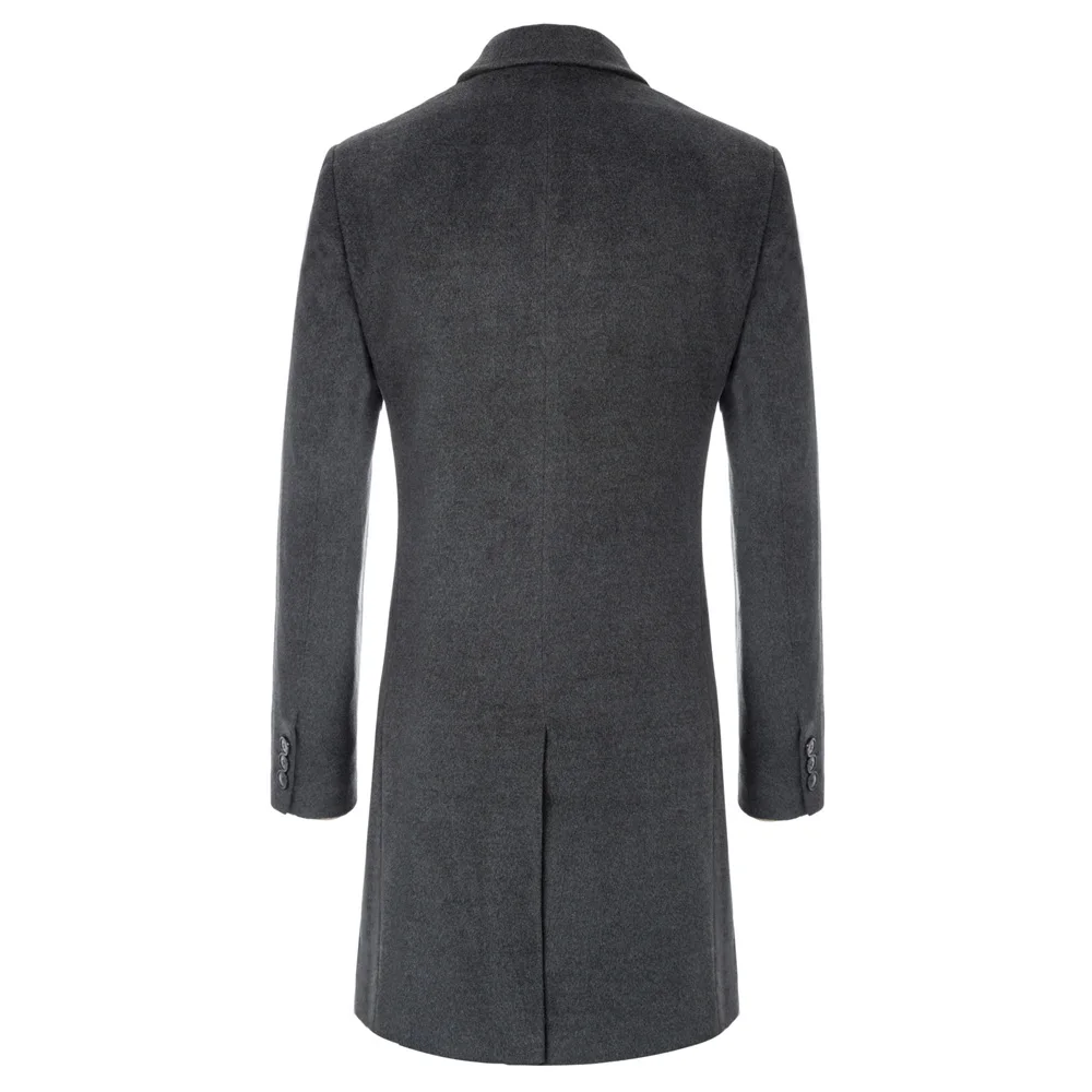 Hot New Wool Blends Trench Coat Men Fashion Pocket Lapel Collar Mens jacket Male Double Breasted Coats Outwear Plus Size