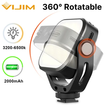 

VIJIM VL66 LED Video Light On Camera U-Stand and Softbox 360Â° Rotable Mini Rechargeable CRI95+ 3200K-6500K LED Camera Fill Light