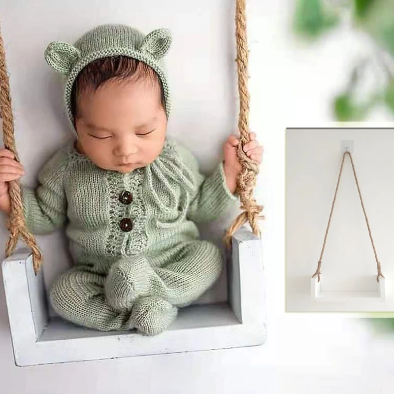 Baby Clothing Set comfotable 1 Pc Newborn Baby Girls Photography Props Photography Wooden Swings Seats Props Hanging Swing Seat for Baby Memorable Photo sun baby clothing set