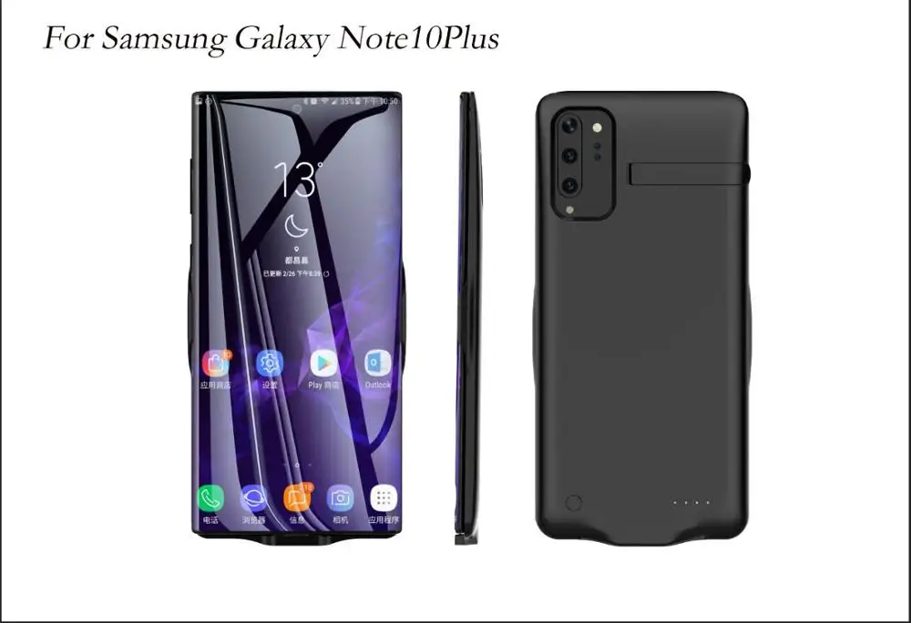 Black Note10Plus 6800 мАч внешний резервный чехол для зарядки samsung Galaxy Note10/Note10 5G с usb-портом - Цвет: Black Note10Plus