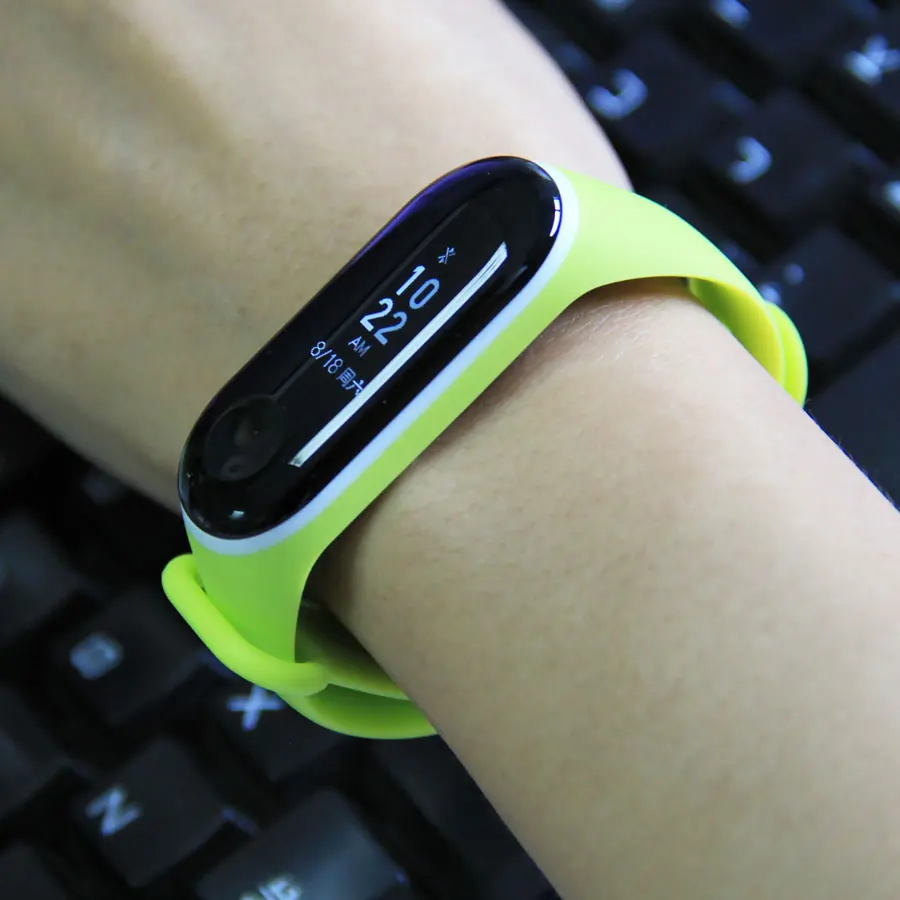 Ремешок для Xiaomi Mi Band 4 3 Силиконовый Браслет замена MiBand запястье двойной цвет ТПУ