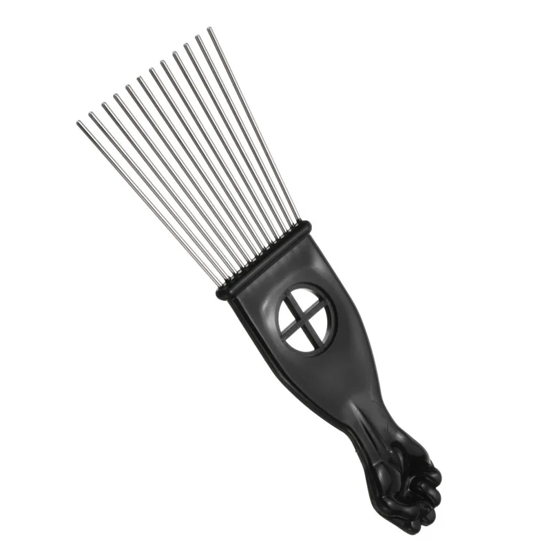 Mayitr 3 размера черный кулак афро Металлический Гребень африканские волосы Pik расческа для салона Парикмахерская прическа инструмент для укладки