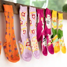 Хлопковые женские носки осень тренд многоцветный мультфильм мода симпатичный стиль преппи модный принт счастливые длинные носки женские