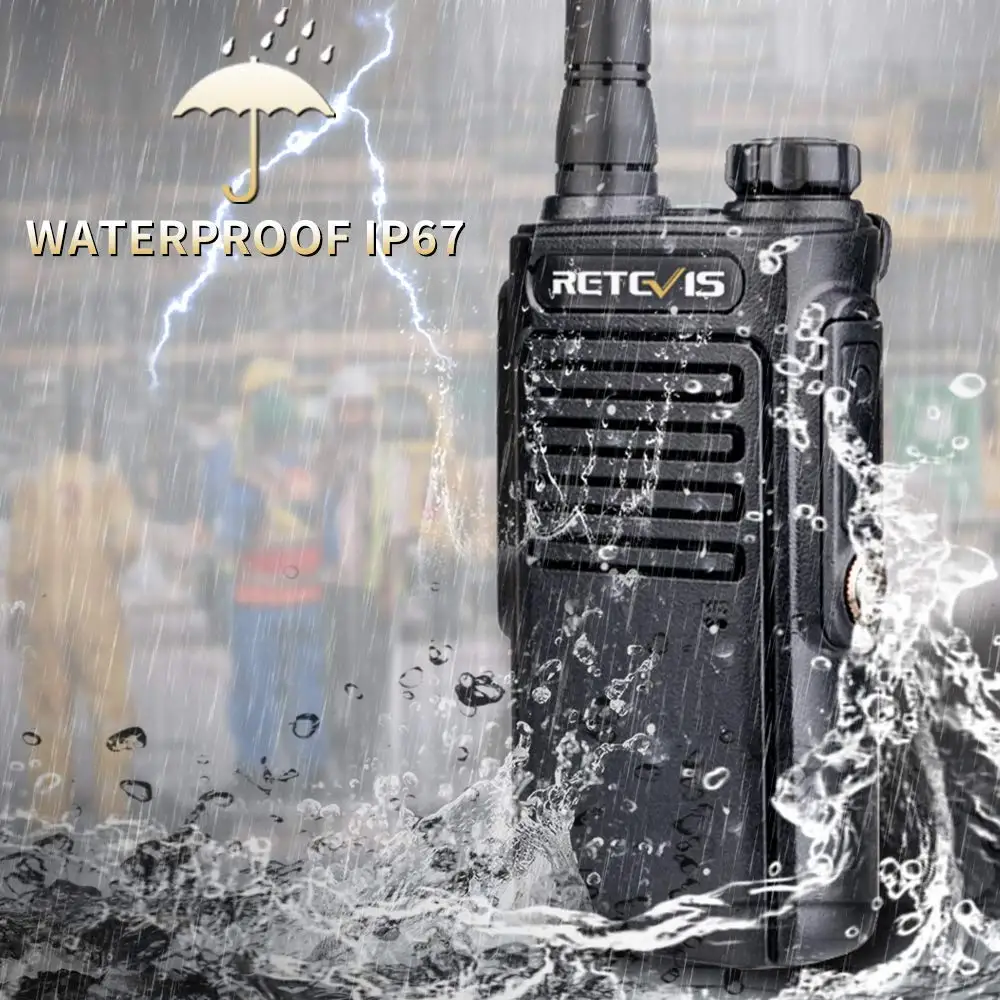 RETEVIS-Walkie Talkie RT647/RT47, dispositivo IP67 impermeable PMR446, radio FRS, comunicador VOX TOT, dos vías, radio portátil, transceptor
