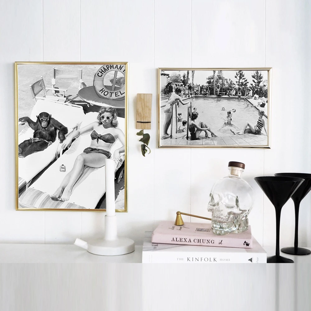 

Decoracion Vintage Lazy Days Woman Poster Home Canvas Black White Wall Art Posters and Prints Wall Pictures for Living Room