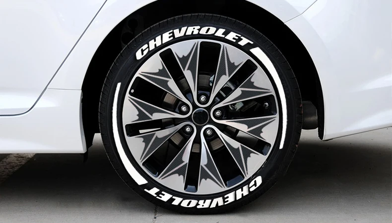 CHEVROLET Наклейки для автомобильных шин, наклейки для тюнинга автомобиля, 3D логотип, универсальные перманентные наклейки для шин, комплекты колес, этикетки, сделай сам, Стайлинг - Название цвета: CHEVROLET