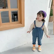 Детская одежда; коллекция года; осенняя одежда для детей; цветные брюки на подтяжках с пуговицами; ковбойские подтяжки для мальчиков и девочек