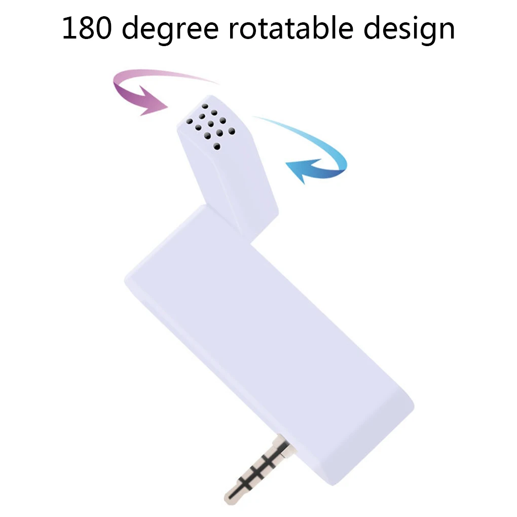 Phone Mini Microphone Cellphone External Mic 180 Degree Rotation 3.5mm Interface Portable Microphone