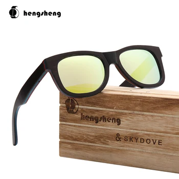 

SKYDOVE Square Sandal Wood Sunglasses Custom Mens Sunglasses Brand Designer Sport Polarized Sunglasses For Men