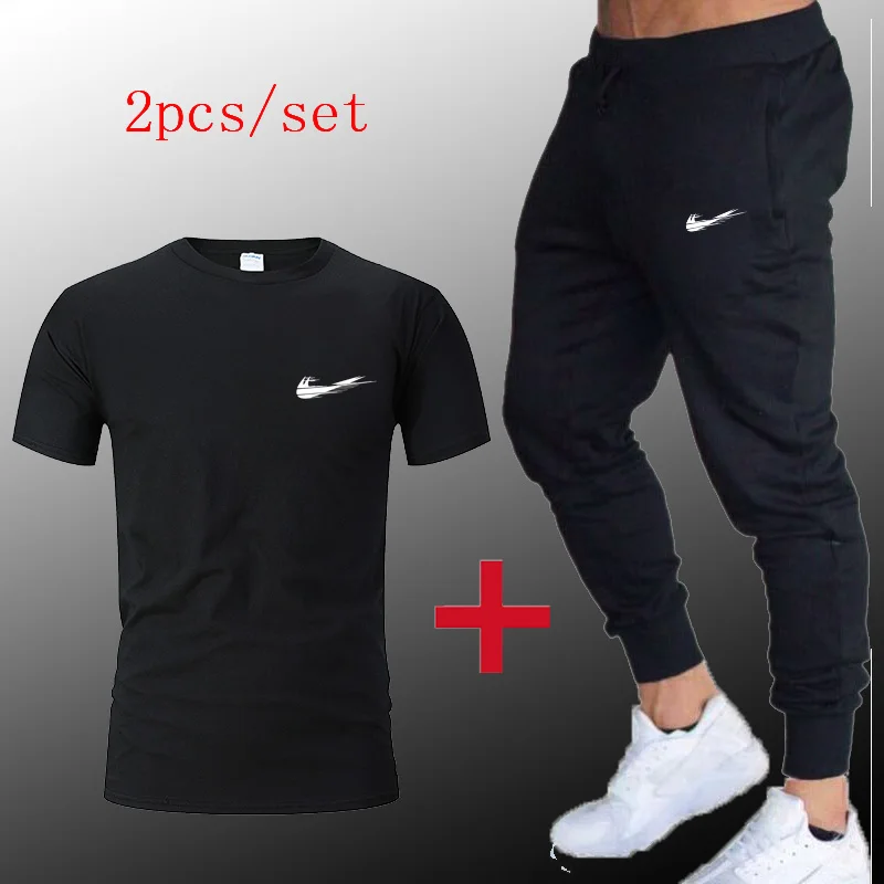 

T-shirt + pants Sport Suit Quick Dry Sports Suits Loose Tracksuits Mens sportsman wear Fitness Running suits Jogging 2pcs/set