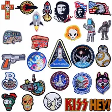 Che Guevara космический корабль пистолет вышитые железные нашивки для одежды DIY полосатая одежда Лоскутная наклейка на заказ аппликация