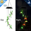 Outdoor Hanging Home Garden Romantic Hanging Pendant Wind Chimes Lights Led Solar Hummingbird Wind Chimes Color Changing Light 5