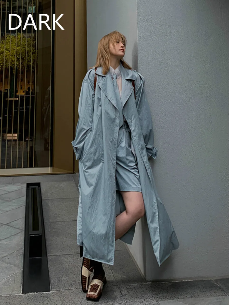 

[DARK] 2020 Autumn Mid-length Windbreaker Suit Women New Autumn High Waist Shorts Loose Overalls