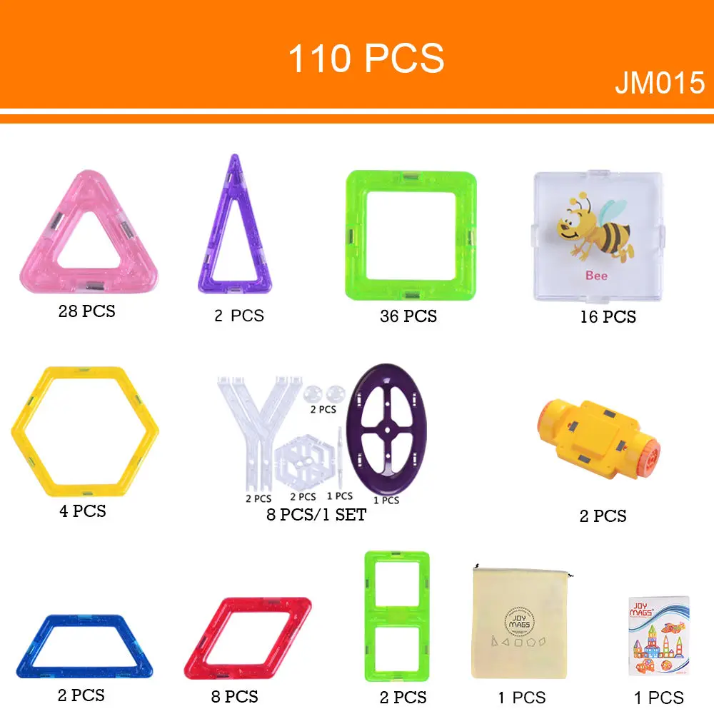 Lightaling игрушка кирпичи 60/90/110/130/158 шт. Мини Магнитный блок дизайнерские наборы для ухода за кожей DIY обучающие игрушки для детей ясельного возраста - Цвет: 110 PCS