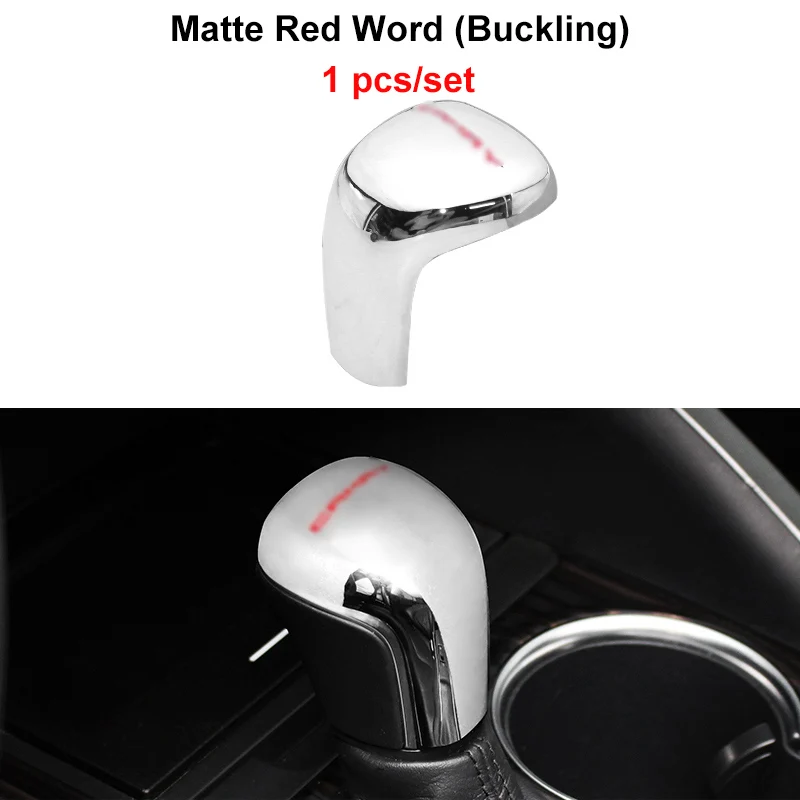 QHCP Car Gear Head Knob Cover ABS Gear Shift Knob Sticker Accessory Carbon Fiber Style Wood Grain Fit For Toyota Camry - Название цвета: Silver A