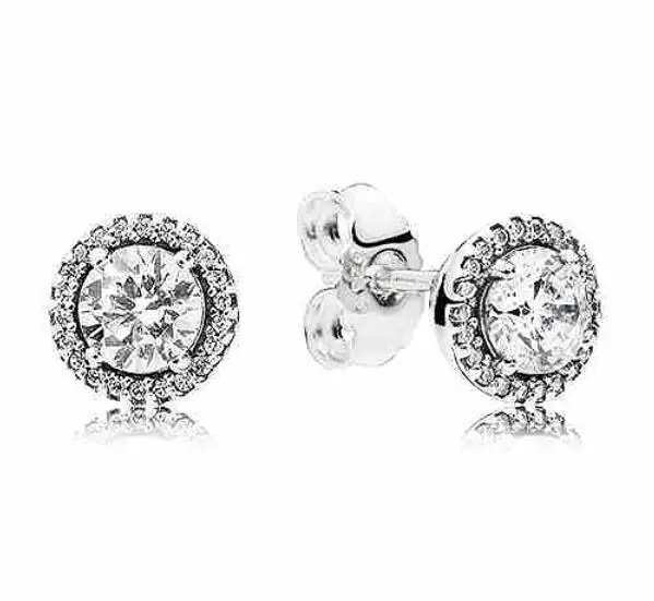 925 пробы, серебряные серьги, классические, элегантные, с прозрачным кристаллом, серьги-гвоздики для женщин, свадебный подарок, хорошее ювелирное изделие