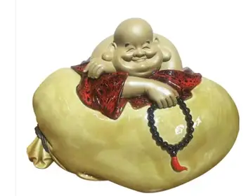 

Maitreya worshipful Buddha Shiwan ceramic doll Avalokitesvara Buddha Chinese Zen ancient figure Sculpture statue Home Decoration