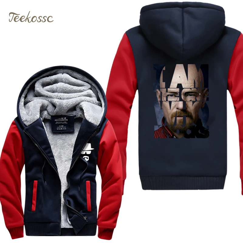 Breaking Bad Heisenberg, толстовки с капюшоном с фигурками, Мужская толстовка, новинка, модная зимняя теплая флисовая плотная толстовка, спортивная одежда, пальто, 5XL