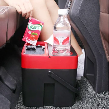 

CARSUN Car Storage Trash Can Trunk Organizer Box Multifunctional Seat Organizer Bucket Cup Holders Organizador Auto Accessorie