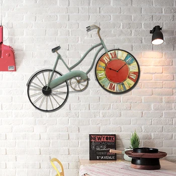 

Creative Bicycle Wall Clock large retro Modern Design Big Size Large Decorative Wall Clocks Living Room Wall Decorations QZE073
