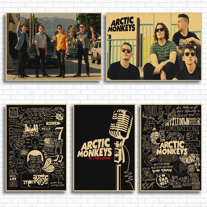 Arctic Monkeys rockers retro nostalgia kraft paper decorative poster Drawing core Wall stickers Painting