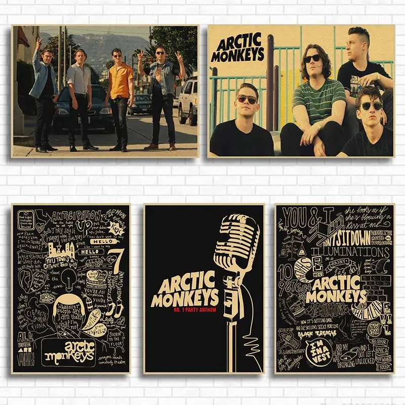 Arctic Monkeys rockers ретро ностальгия крафт бумага декоративный плакат Рисование ядро