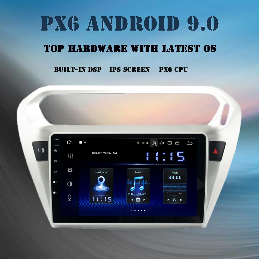 Автомобильный 2 din Android 9,0 автомобильный мультимедийный плеер для peugeot 301 Elysee радио с " ips встроенный DSP HDMI 4 Гб+ 64 ГБ