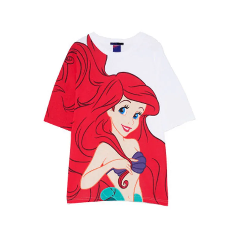 Женская футболка с мультипликационным принтом, повседневные женские топы с Микки Маусом, женские футболки с коротким рукавом с изображением короля льва, футболки с Минни, одежда - Цвет: 21