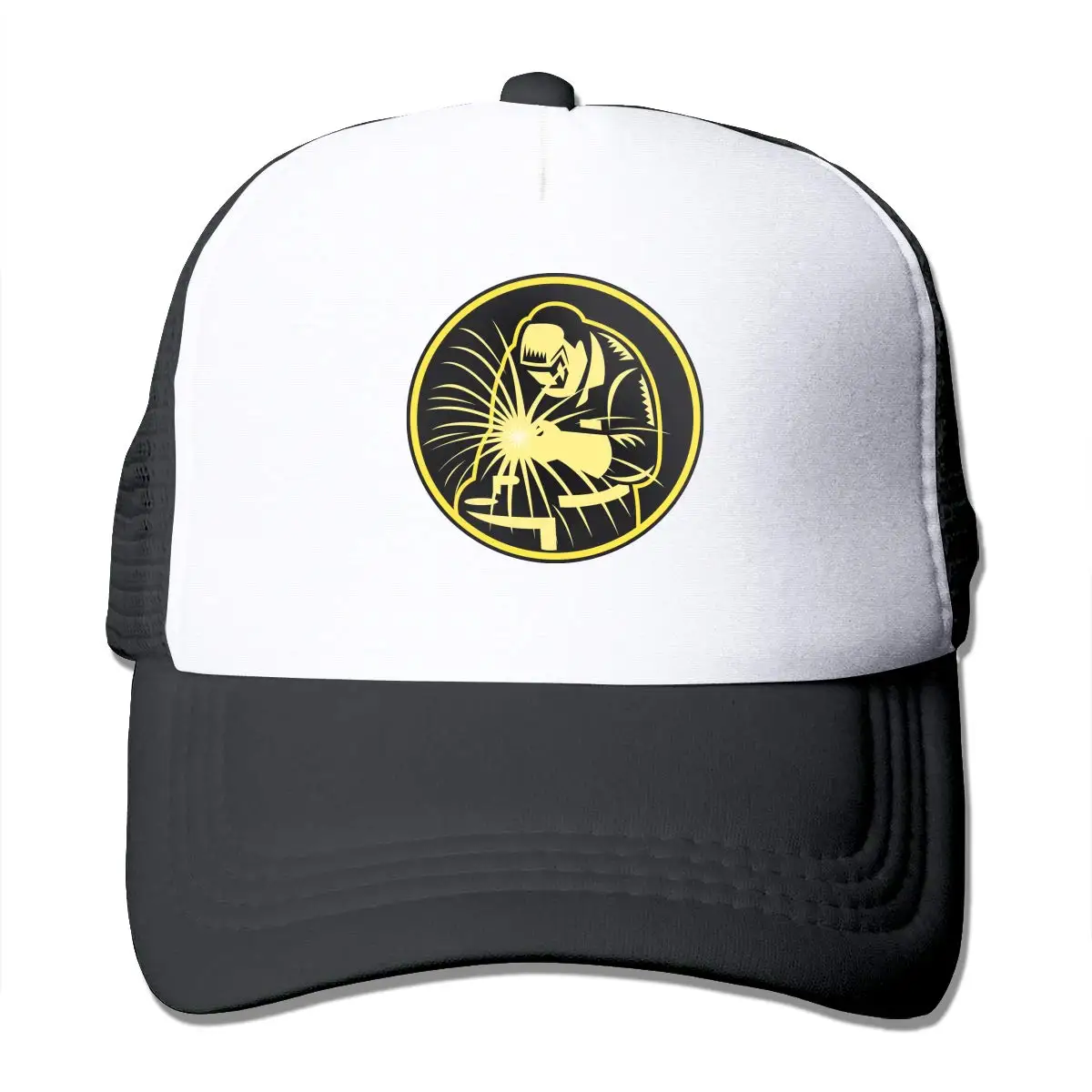 Сварщик сварки унисекс Регулируемый Snapback ремень Дальнобойщик Шляпа сетка шляпа Солнцезащитная сетка бейсбольная шапка черный