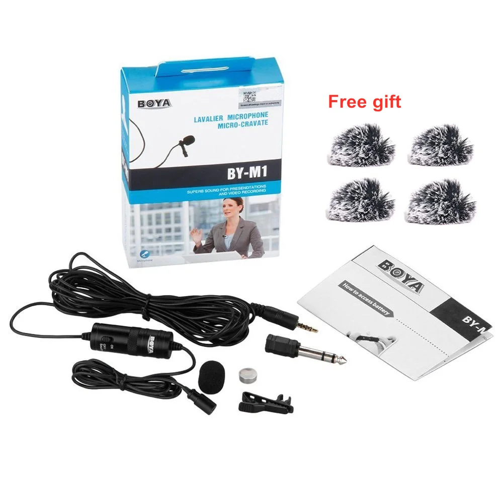 BOYA BY-M1 Label Lavalier круглый конденсаторный микрофон для iPhone Android для Canon Nikon DSLR видеокамеры аудиозаписывающие устройства