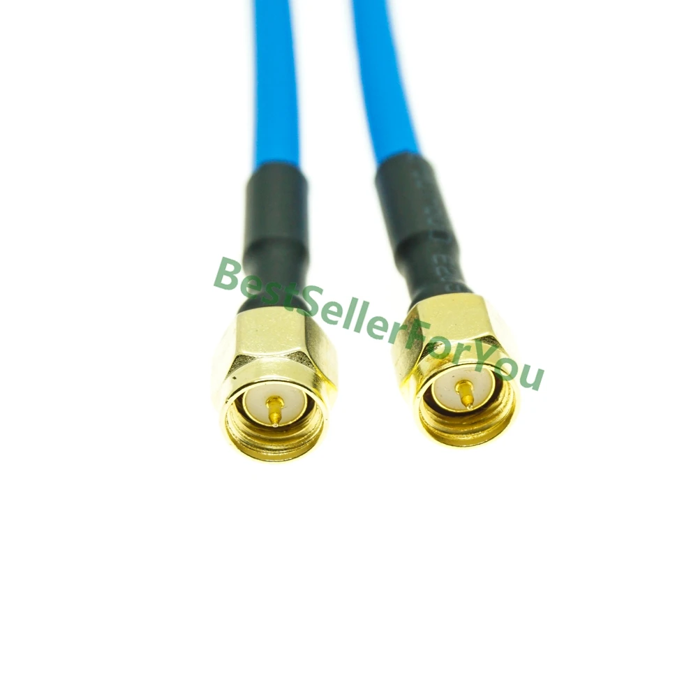 New SMA Connector Male To SMA Connector Male Plug Straight RF Coax Pigtail Semi-rigid Cable RG402 Blue afbeelding