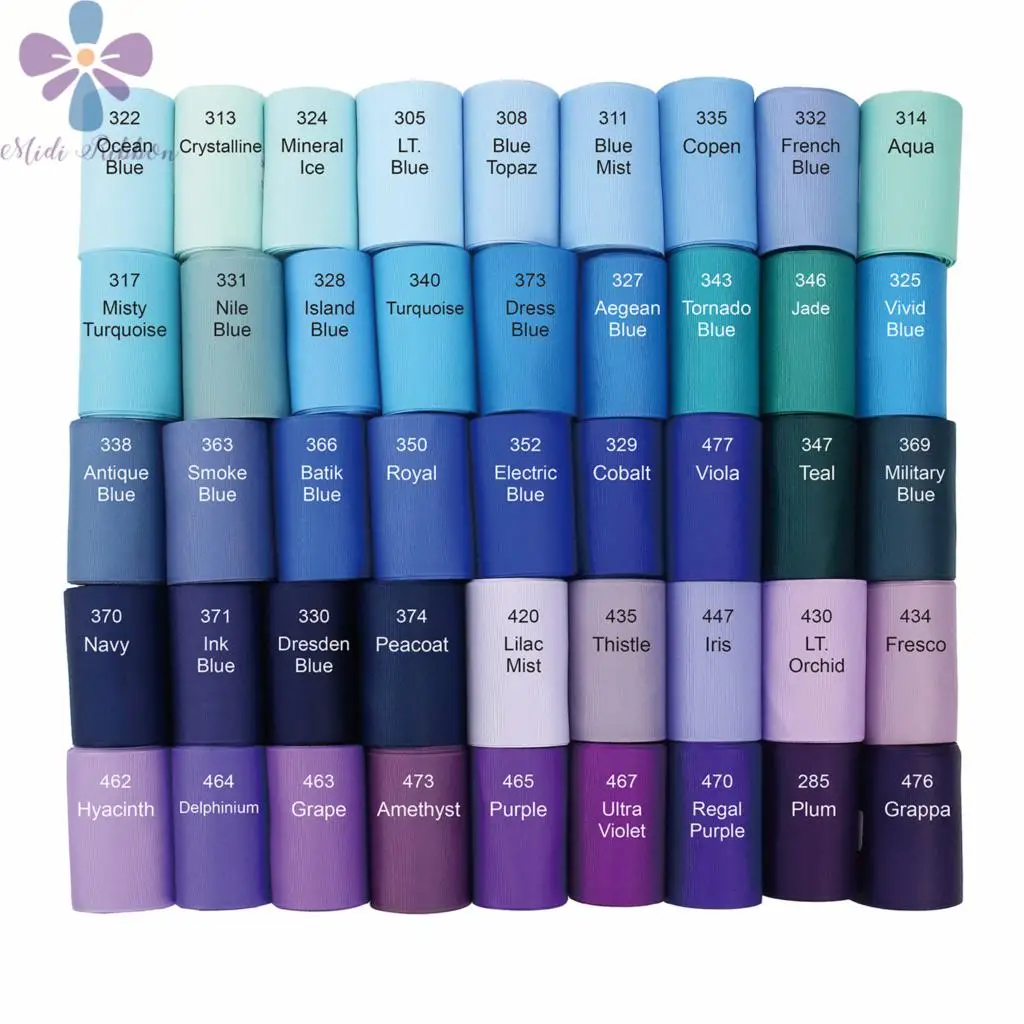 

3"75mm Solid Grosgrain Ribbon 100yards/roll Blue Purple Series DIY Hair Bowknots Gift Pack Making